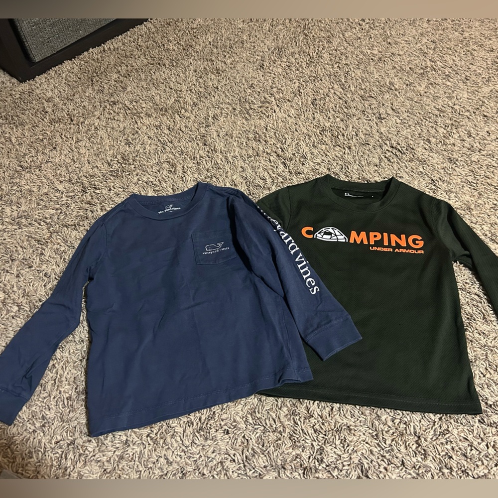 Vineyard Vines Kids Long Sleeve Tees - Blue and Green